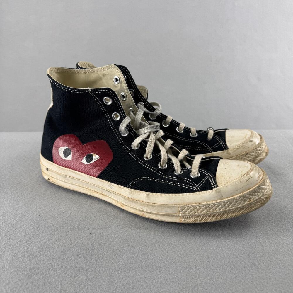 Comme Des Garcons Play Converse Chuck Taylor All Star Shoes Mens Size 11.5 Black